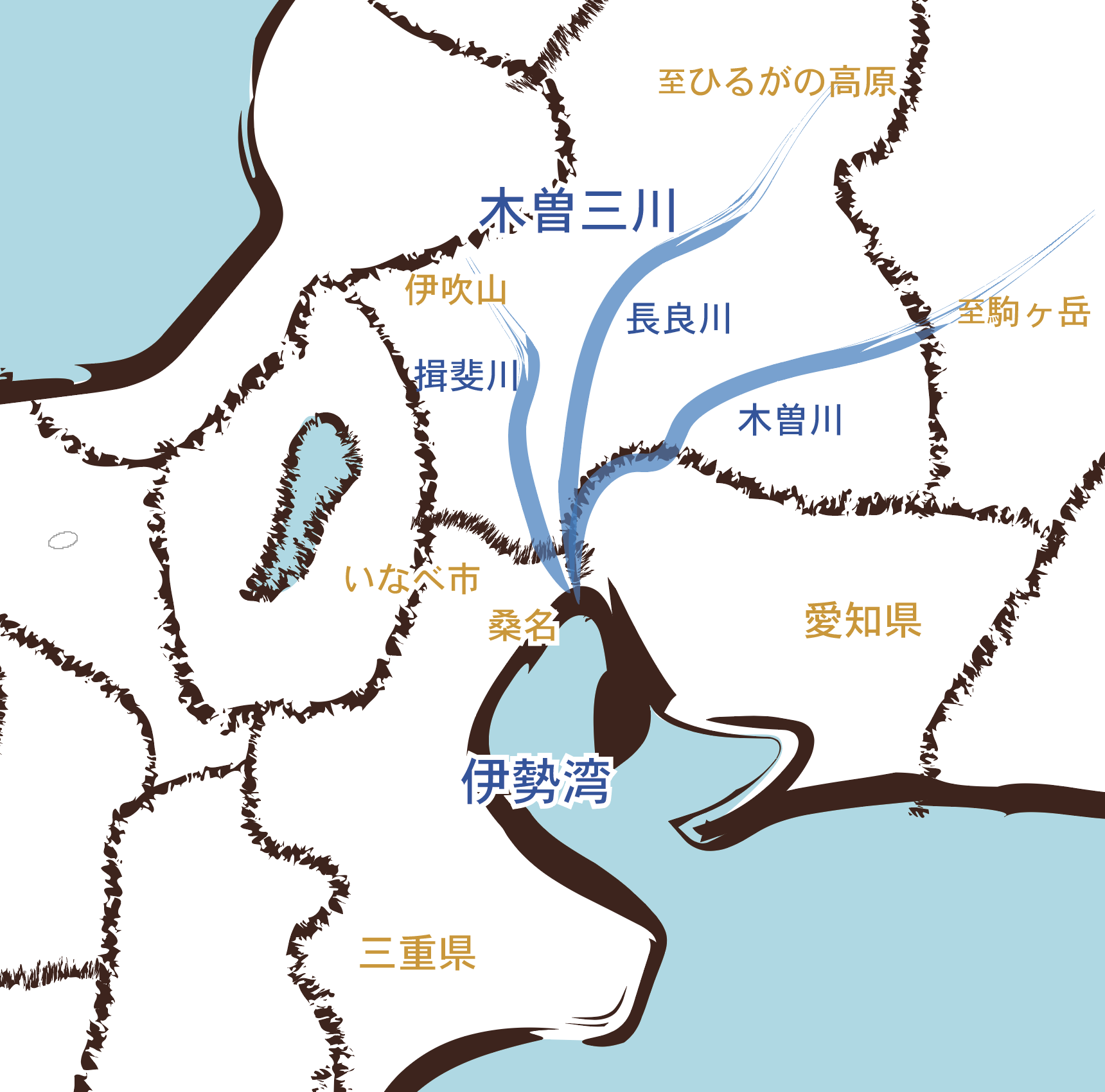 木曾三川の地図
